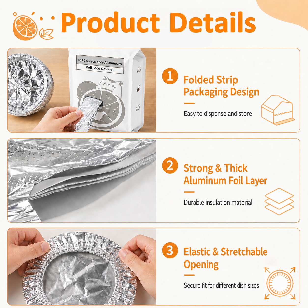 SVOZK® 🍽️Reusable elastic foil covers for bowls, plates and dishes — keep leftovers fresh, prep meals easily, and store food neatly in the fridge. ✨🥗❄️