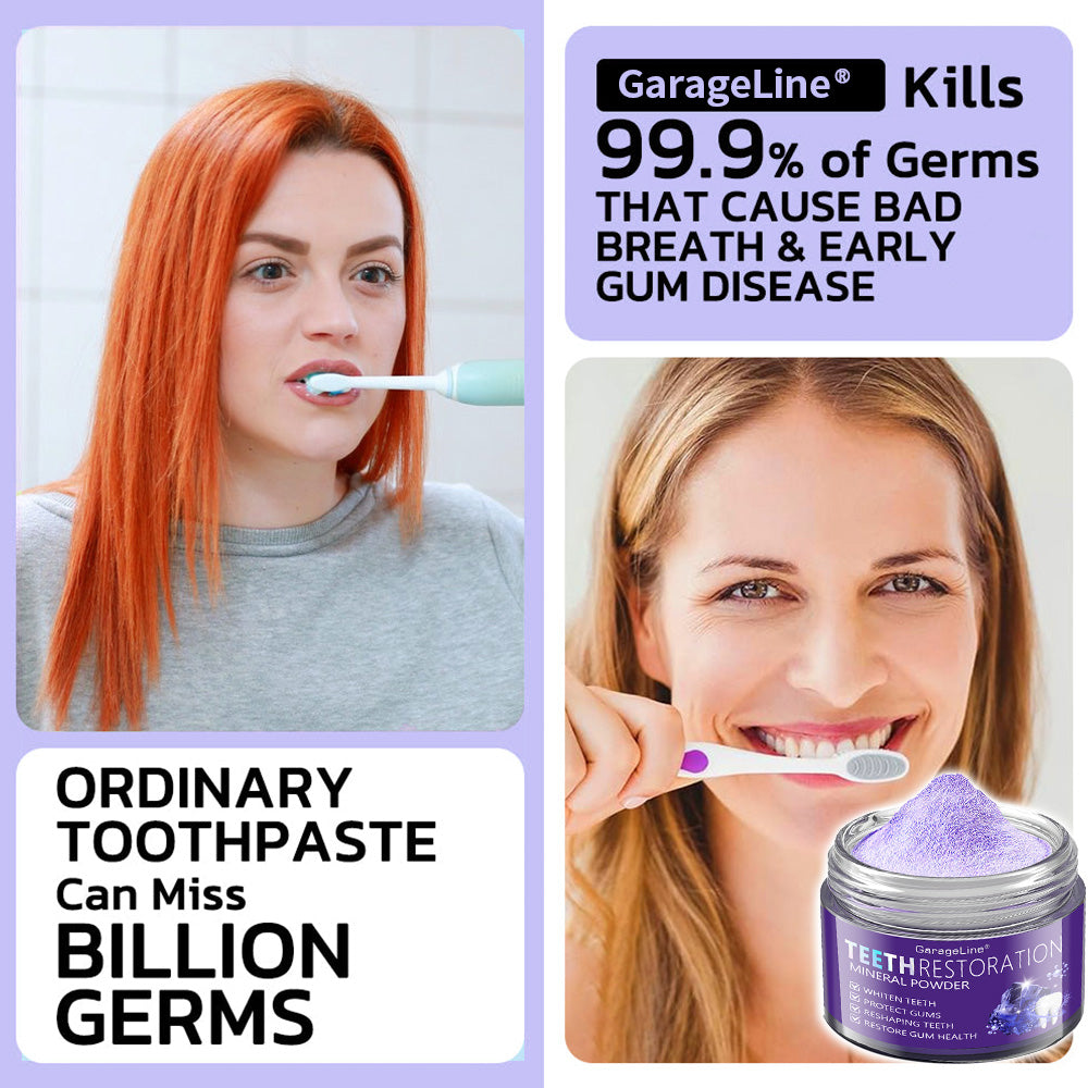 GarageLine® Teeth Restoration Mineral Powder🧑‍🔬(Suitable for cavities, tooth sensitivity, gum recession, oral inflammation, periodontal problems, and various dental and oral care needs.)