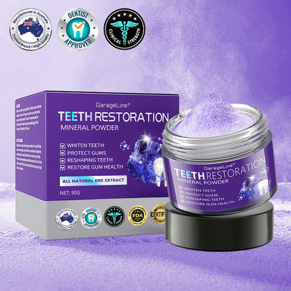 GarageLine® Teeth Restoration Mineral Powder🧑‍🔬(Suitable for cavities, tooth sensitivity, gum recession, oral inflammation, periodontal problems, and various dental and oral care needs.)