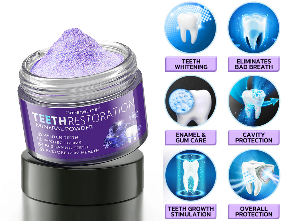 GarageLine® Teeth Restoration Mineral Powder🧑‍🔬(Suitable for cavities, tooth sensitivity, gum recession, oral inflammation, periodontal problems, and various dental and oral care needs.)