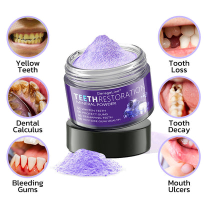 GarageLine® Teeth Restoration Mineral Powder🧑‍🔬(Suitable for cavities, tooth sensitivity, gum recession, oral inflammation, periodontal problems, and various dental and oral care needs.)