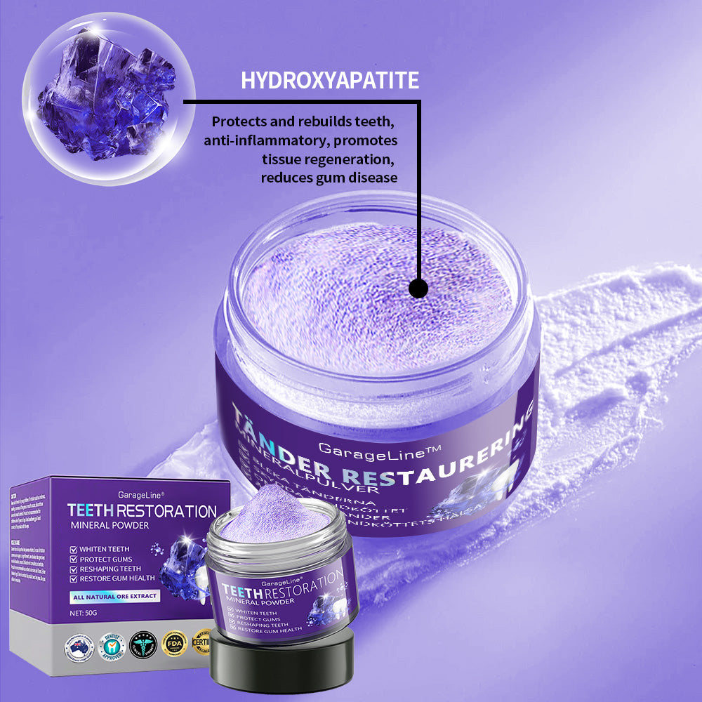 GarageLine® Teeth Restoration Mineral Powder🧑‍🔬(Suitable for cavities, tooth sensitivity, gum recession, oral inflammation, periodontal problems, and various dental and oral care needs.)
