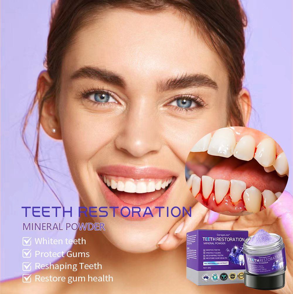 GarageLine® Teeth Restoration Mineral Powder🧑‍🔬(Suitable for cavities, tooth sensitivity, gum recession, oral inflammation, periodontal problems, and various dental and oral care needs.)