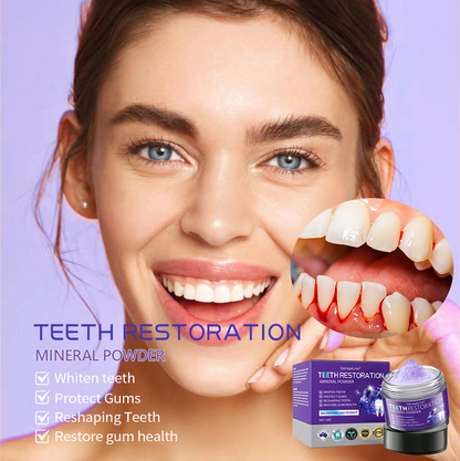 GarageLine® Teeth Restoration Mineral Powder🧑‍🔬(Suitable for cavities, tooth sensitivity, gum recession, oral inflammation, periodontal problems, and various dental and oral care needs.)