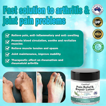 [New Year Special Offer] CureVivo® Pain Relief& Repair Lotion👩‍⚕️For Muscle, Joint & Nerve Pain
