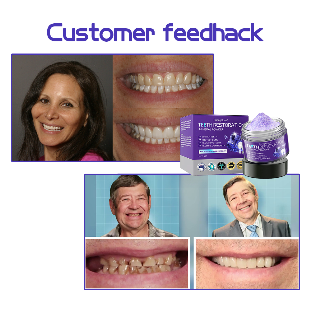 GarageLine® Teeth Restoration Mineral Powder🧑‍🔬(Suitable for cavities, tooth sensitivity, gum recession, oral inflammation, periodontal problems, and various dental and oral care needs.)