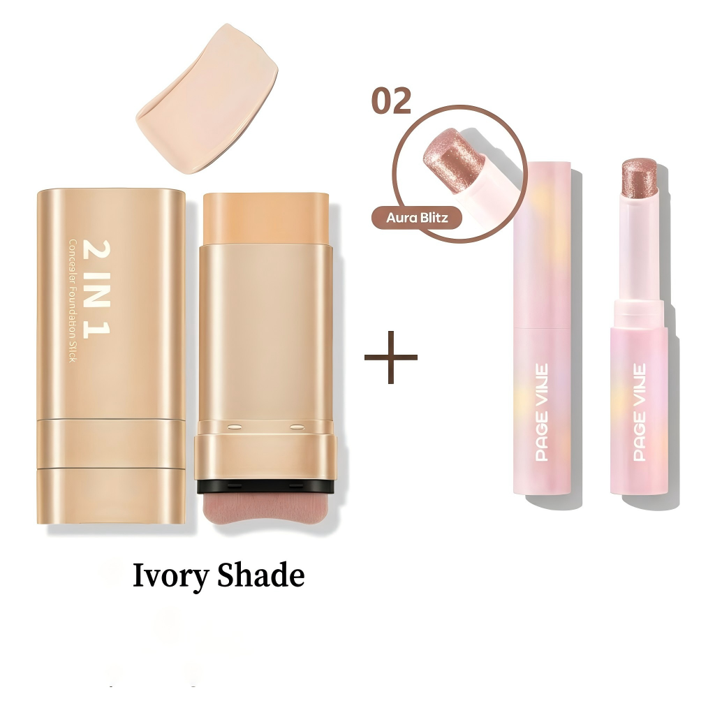Turonu® 2-in-1 Foundation & Concealer Stick Full Coverage